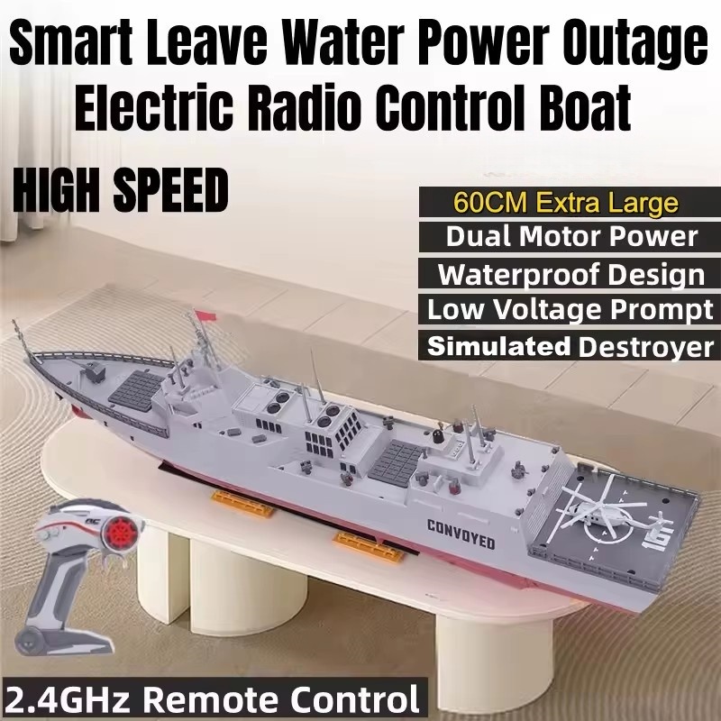 Rc Hobby Boat - RC Destroyer Kecepatan Tinggi Baru 60CM