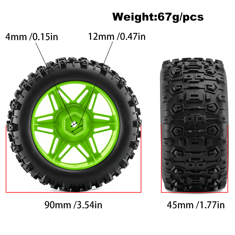 4 Buah Ban Roda Truk Monster R - Rc Hobby Truck ulasan dan harga