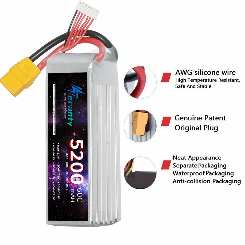TERANTY 6S 5200mAh Lipo batera - Rc Hobby Boat ulasan dan harga