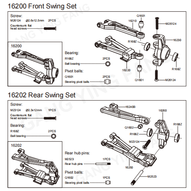 MJX 1/16 untuk 16218 16213 162 - Shock Absorber Rc ulasan dan harga