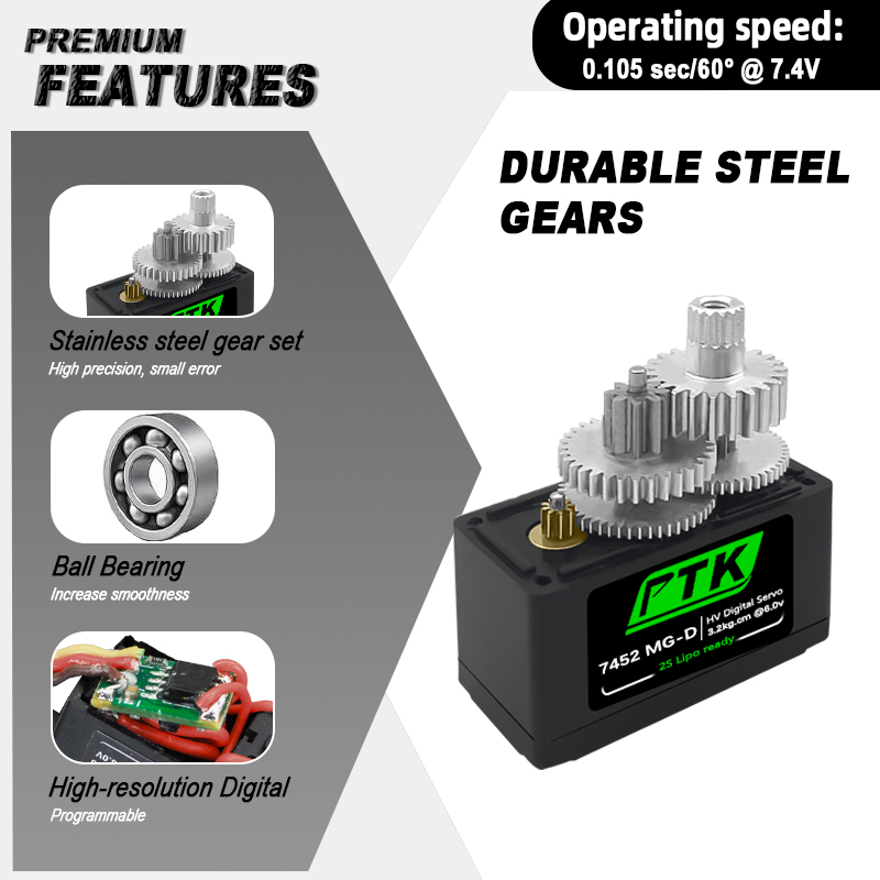 PTK 7452 MG-D 9G Servo Digital - Servo Metal Gear ulasan dan harga